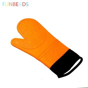 

20pcs/lot Silicone Oven Mitts, Ideal Protection with Extra Long Thick Quilted Cotton Liner, Silicone BBQ Glove ST003