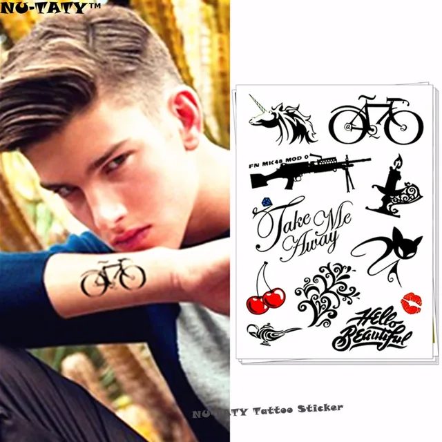 Nu-TATY Black Bike Horsehead Temporary Tattoo Body Art Flash Tattoo Stickers 17x10cm Waterproof Fake Tatoo Car Styling Sticker Nu-TATY Black Bike Horsehead Temporary Tattoo Body Art Flash Tattoo Stickers 17x10cm Waterproof Fake Tatoo Car Styling Sticker