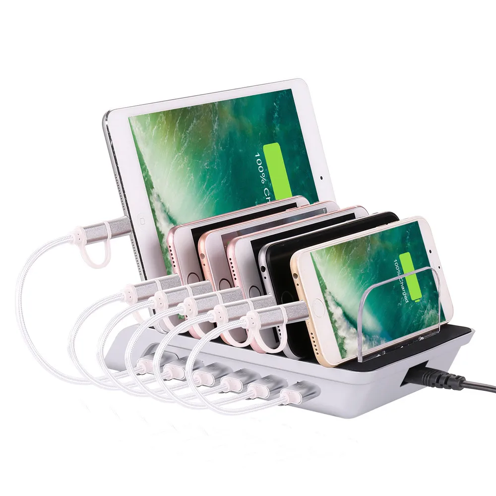 10.2A 6 Port USB Charging Station Universal Desktop Tablet & Smartphone Multi-Device Hub Charging Dock for iPhone, iPad, Galaxy, Tablets (15)
