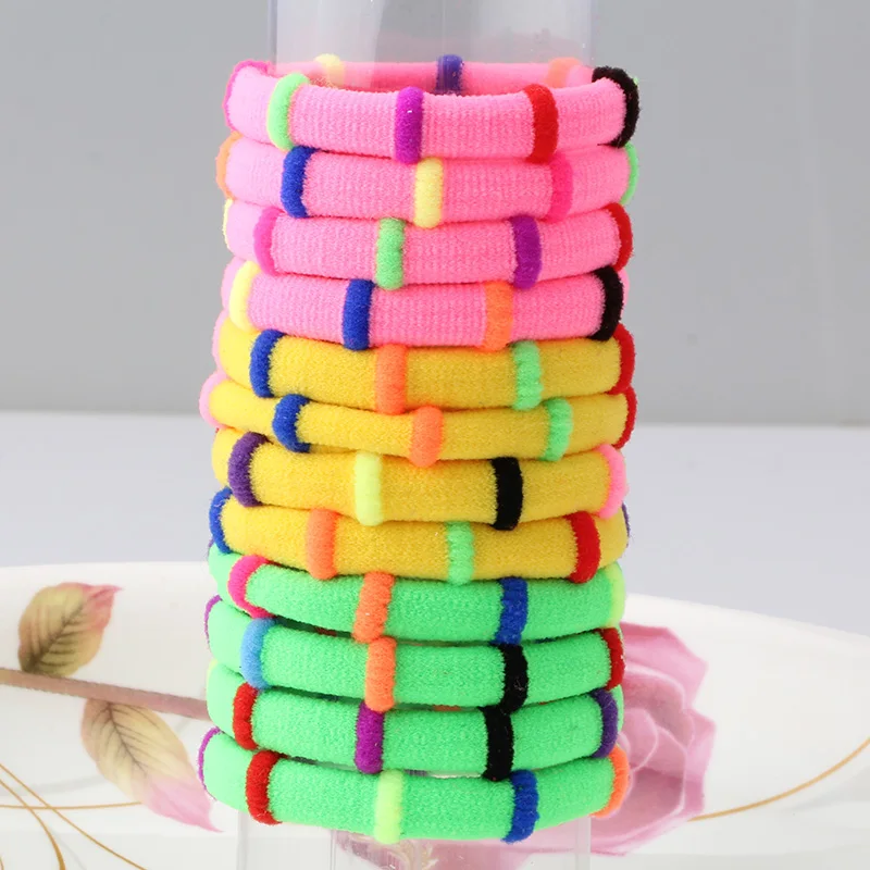 

M MISM 12PCS Colorful Elastic Hair Bands Hair Accessories Rubber Band Bezel Scrunchy For Women Girls Kids Gum For Hair