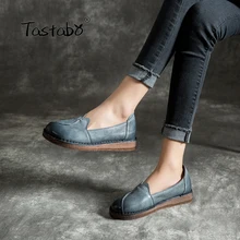 Tastabo/ г. Женская обувь из натуральной кожи обувь на плоской подошве большого размера повседневная обувь на плоской подошве красного и серого цвета S2591