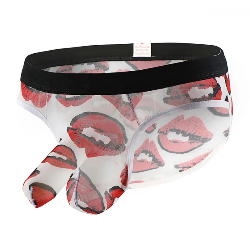 Calzoncillos translúcidos de malla de gasa para hombre, ropa interior Sexy con estampado de dibujos animados y números, encantadora, de alta calidad, a buen precio -