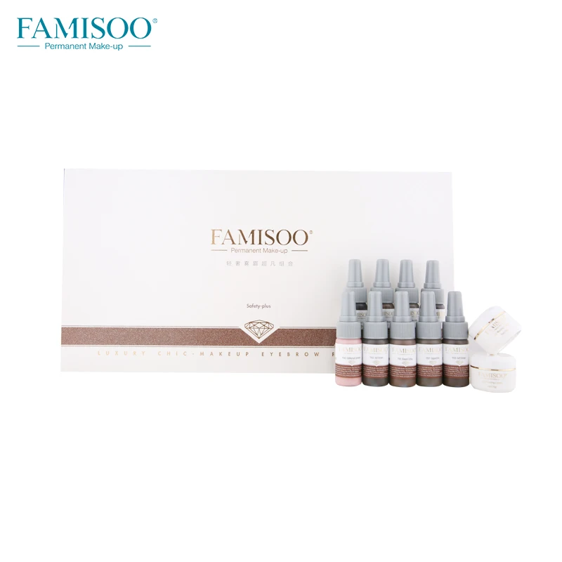 

Tattoo Ink Permanent Makeup Pigment Cosmetic pigmento Set Paint For Microblading Eyebrow Body Makeup 11pcs/box Nursing Cream