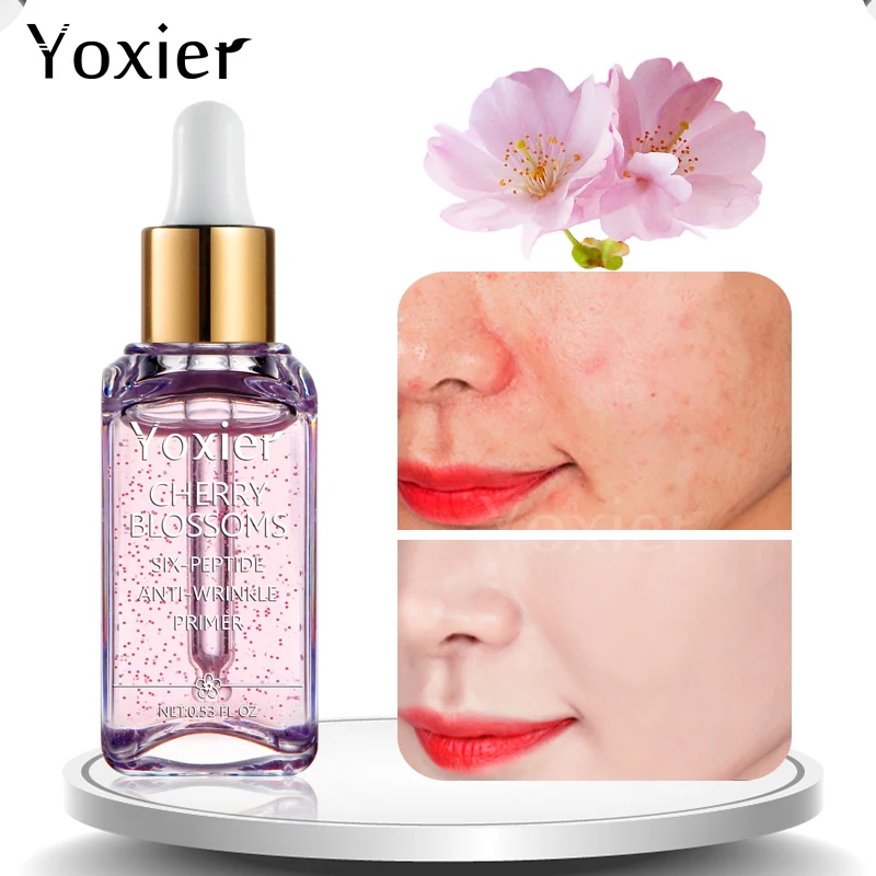 

Yoxier Makeup Base Whitening Essence Anti-Wrinkle 15ml Face Cherry Blossoms Professional Serum Brand Foundation Primer 1 PCS