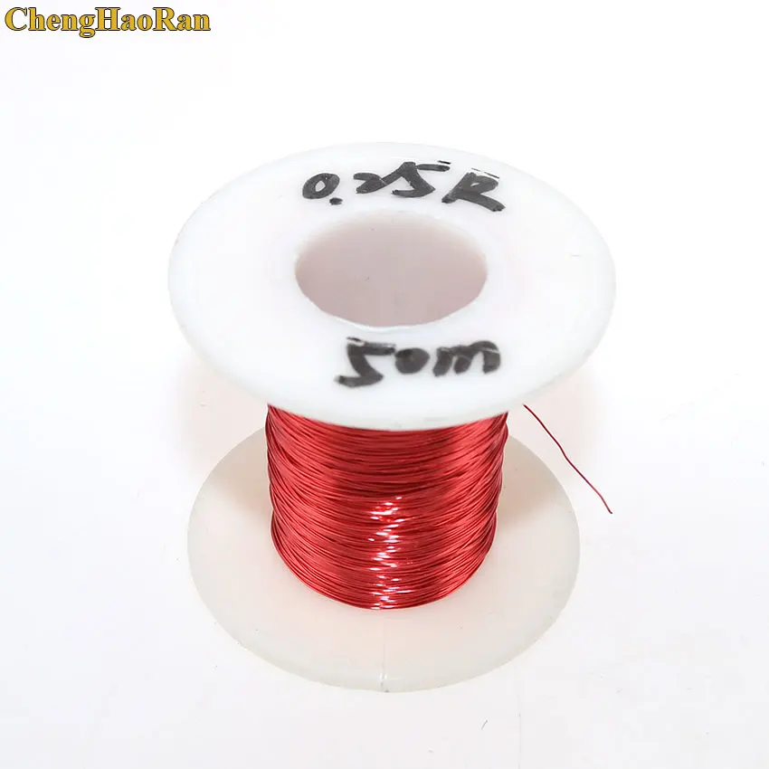 

ChengHaoRan 0.25 mm 50m 50 meters QA-1-155 New Polyurethane Enameled Wire Copper wire Red