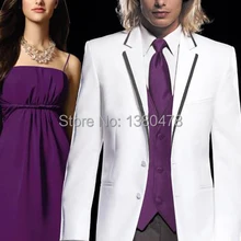 Цена две кнопки Белый Нотч Жених Смокинги для женихов Best человек Костюмы женихов Для мужчин Нарядные Костюмы для свадьбы(куртка+ Брюки для девочек+ жилет+ галстук