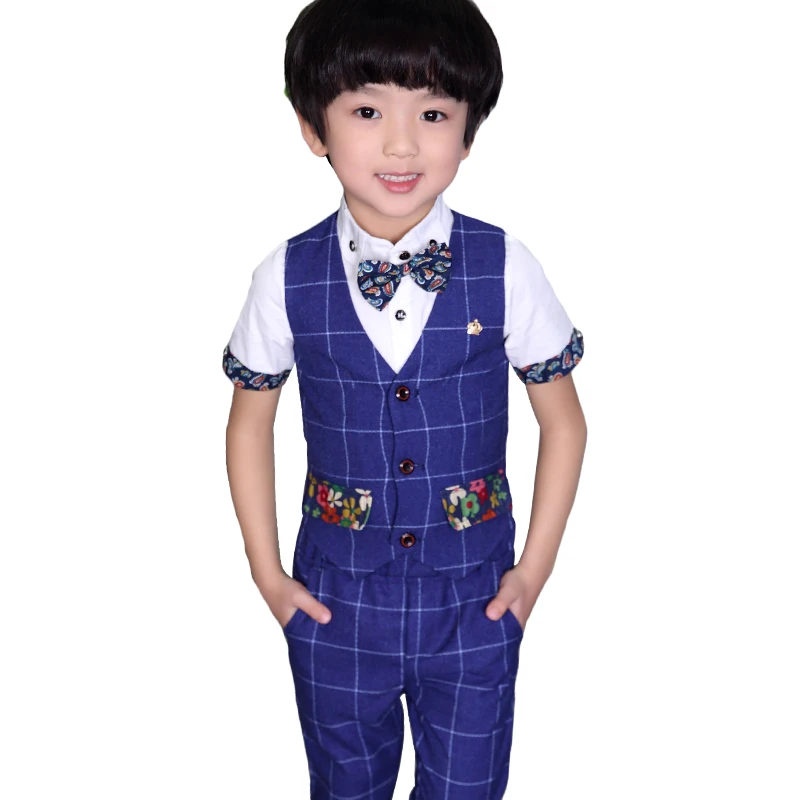 

Flower Boys Formal Suits Sets Children Wedding Birthday Prom Clothing Sets Kids Vest Pants 2pcs Outfits Boys Dress Clothes
