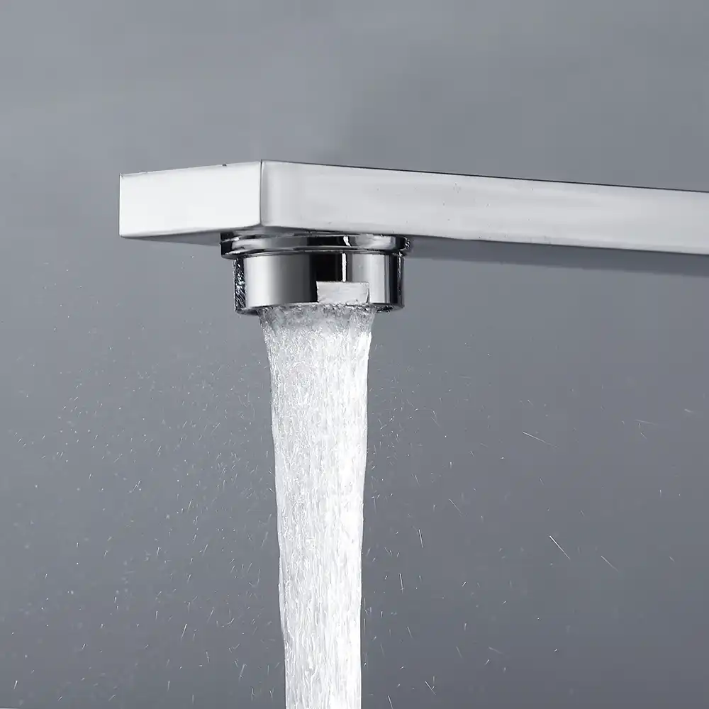 Chrome Square Kitchen Faucet Modern Sink Mono Bloc Single Lever Cold