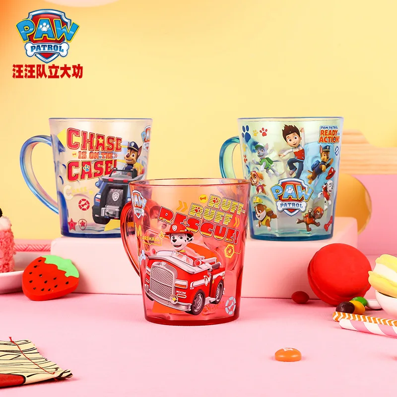 

1pcs Paw Patrol cartoon graphics Tritan 300ml genuine wash drink milk children's mark drinking handle brushing cup PS material