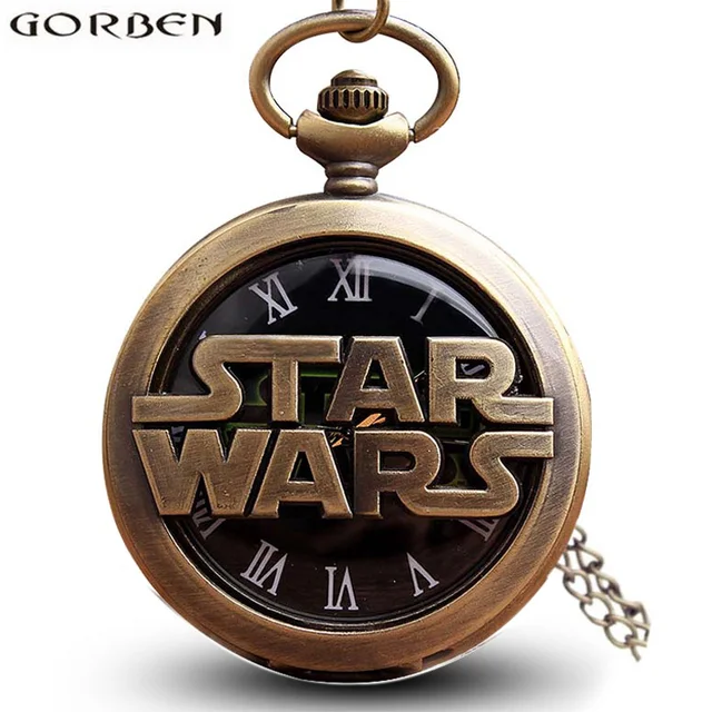 Retro Bronze Star Wars Hollow Quartz Pocket Watch Necklace Vintage Fob Pendant C Retro Bronze Star Wars Hollow Quartz Pocket Watch Necklace Vintage Fob Pendant C