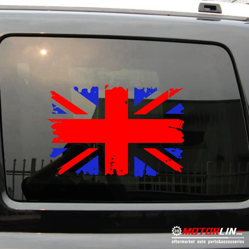 

UK Flag Union Jack Decal Sticker Car Vinyl no bkgrd distressed pick size a