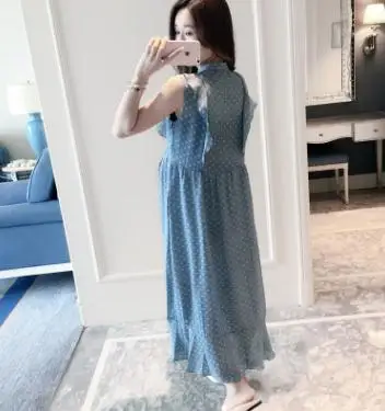 Hot Fashion Dot Fresh Long Maternity Dresses 2019 Autumn New Slim Pregnancy Dress Maternity Clothes for Pregnant Women QL5991