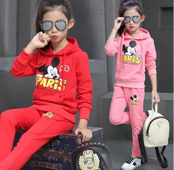 

Children's Suit Autumn Dress Girl Cartoon Printing Two Kinds of Korean Children's Fashion Suit girls clothing children