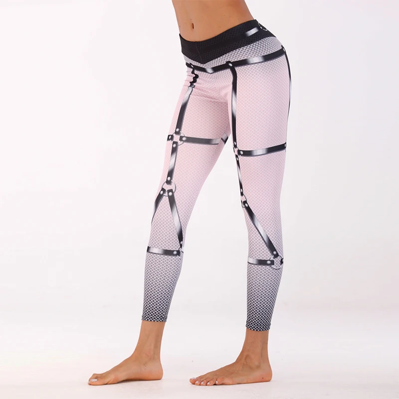 sexy Women Yoga Pants Elastic Fitness Sport Leggings Tights Slim Running Sportswear Quick Drying printed Training Trousers (7)