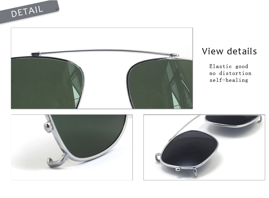 Ретро очки в стиле стимпанк, винтажные Квадратные Солнцезащитные очки на застежке, металлические Светоотражающие солнечные очки в стиле панк, высокое качество, солнцезащитные очки Clip604G