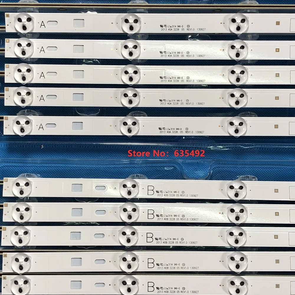 1 Набор = 10 шт. светодиодный Подсветка ленты 5 лампы для sony 4" ТВ 2013 sony 40A 2013 sony 40B KDL-40W605B NS4S400DND01 A1989957A KDL-40R485A