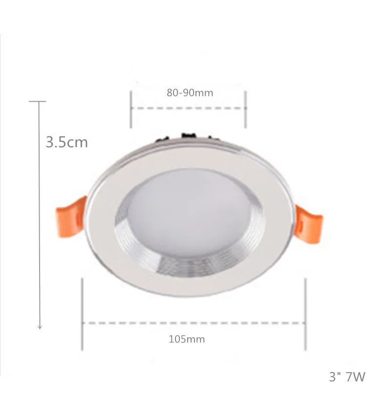 4 шт./лот светодиодный светильник 9 Вт Легкая установка Встраиваемый светодиодный светильник s потолочный встраиваемый светильник 3 Вт 5 Вт 7 Вт теплый белый холодный белый 85-265 в