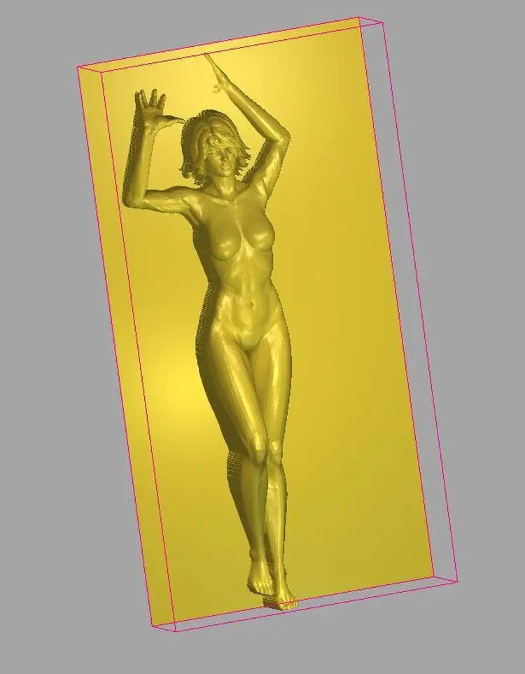 3d модель рельеф для ЧПУ в формате STL file Naked Maid с руками|3d model relief|3d relief modelfor cnc |