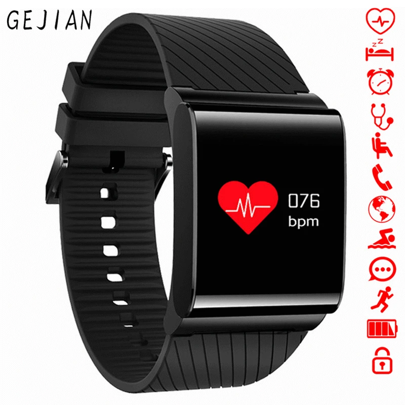 

GEIJIAN Smart Watches Mens waterproof Blood Pressure Blood Oxygen Heart Rate Detection sports watch Fitness tracker Pedometer