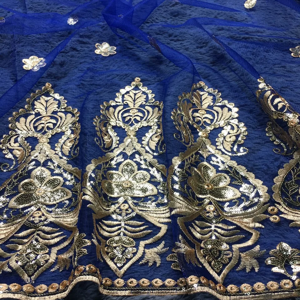 Multi Color African George Lace Fabric With Sequin Nigerian Wrapper High Quality For Dress A5 | Дом и сад