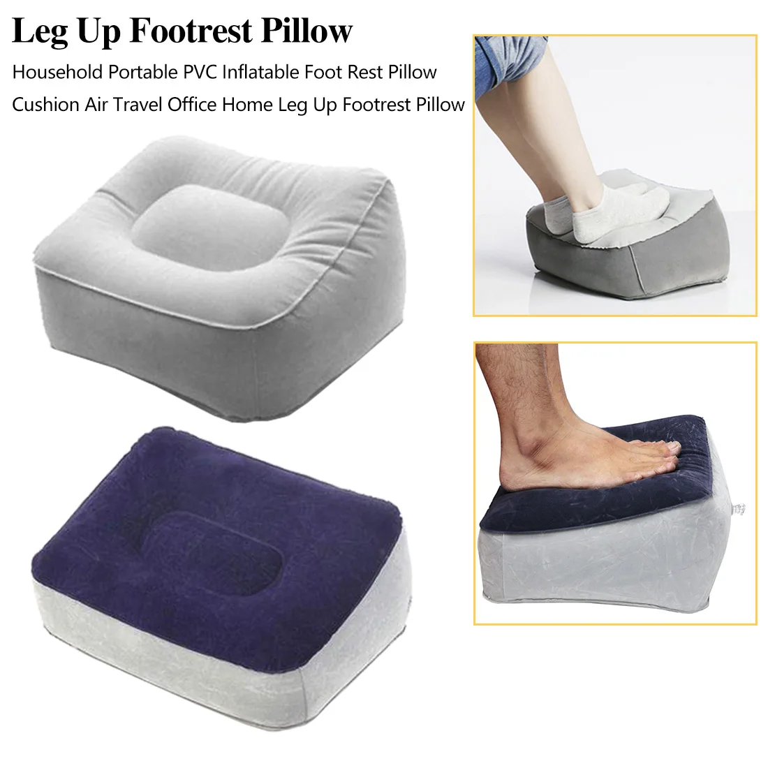 Buy Gray Footrest Pillow PVC Inflatable Foot Rest