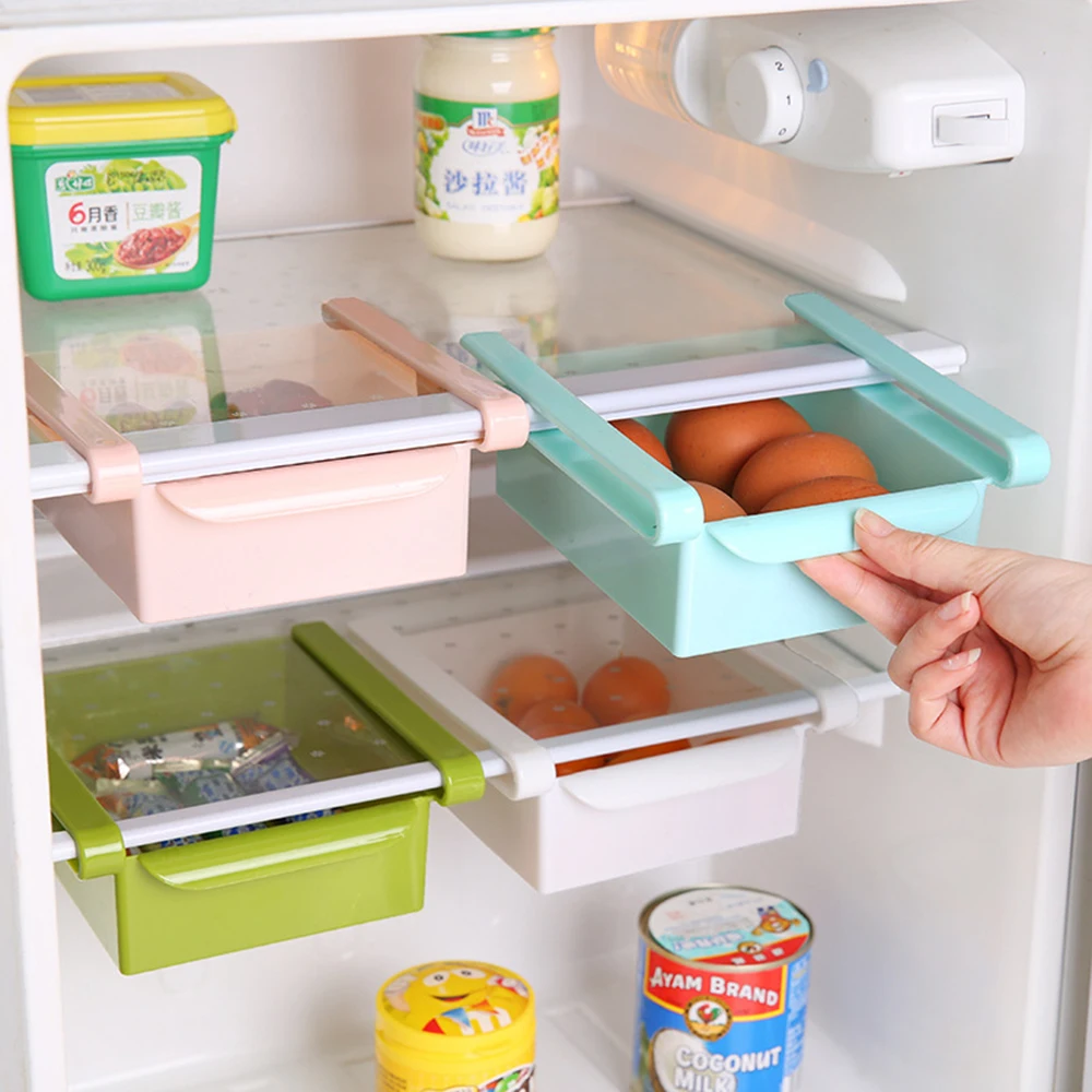 

Colorful Refrigerator Preservation Separator Layer Container Multi-purpose Storage Rack Pull-out Drawer Fresh Sort Organizer