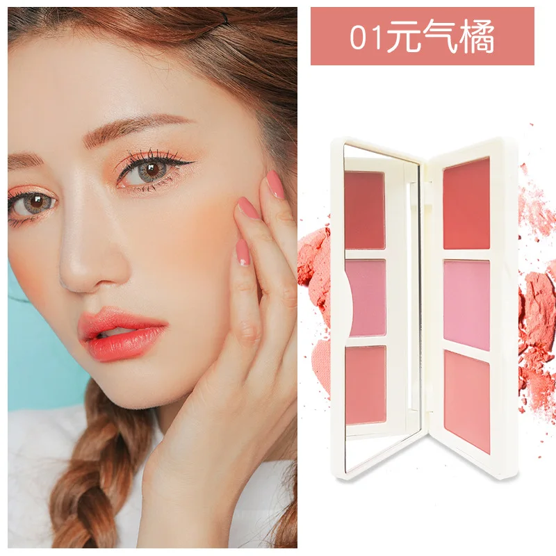 

Popular Make Up Blushes Face Bronzer Blushes Powder Cosmetic Natural Base Makeup Highlighter Face Contour Blush 3 Colors