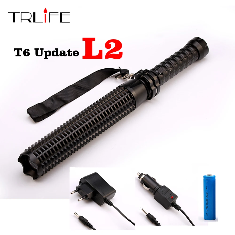 

8000LM Baseball Light L2 T6 LED Torch Tactical Flashlight Baseball Bat Baton Telescoping Flash Light Self Defense 18650 Lanterna