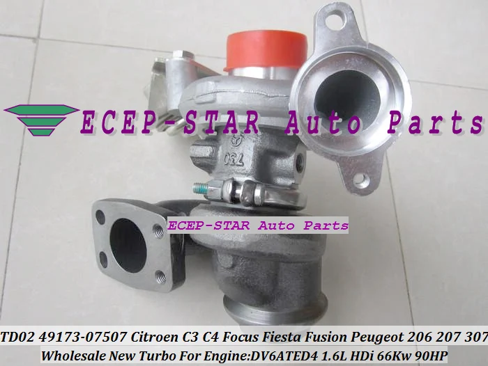 TD02 49173-07508 49173-07507 Turbocharger Peugeot Berlingo Citroen C3 C4 Ford Focus 1.6L HDi DV6ATED4 -
