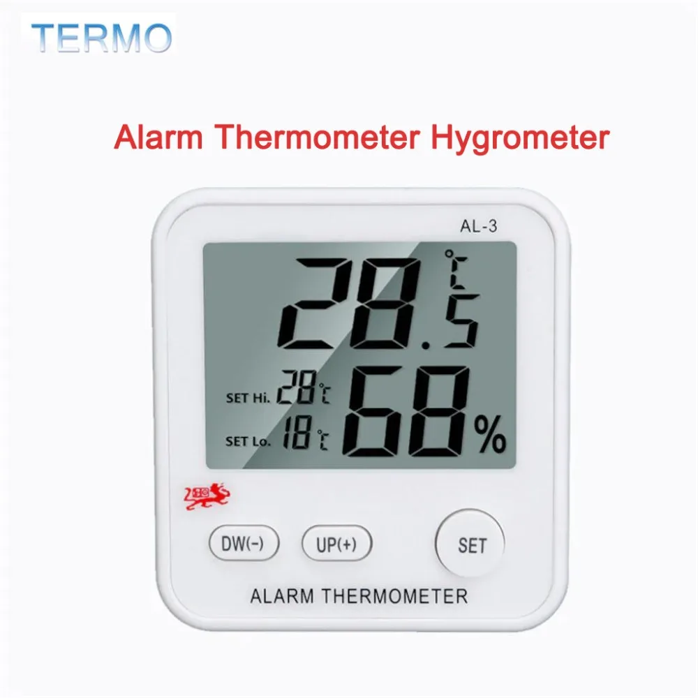 

LCD Digital Alarm Thermometer Hygrometer Temperature Humidity Meter Clock (Highest 28 Celsius / Lowest 18 Celsius)