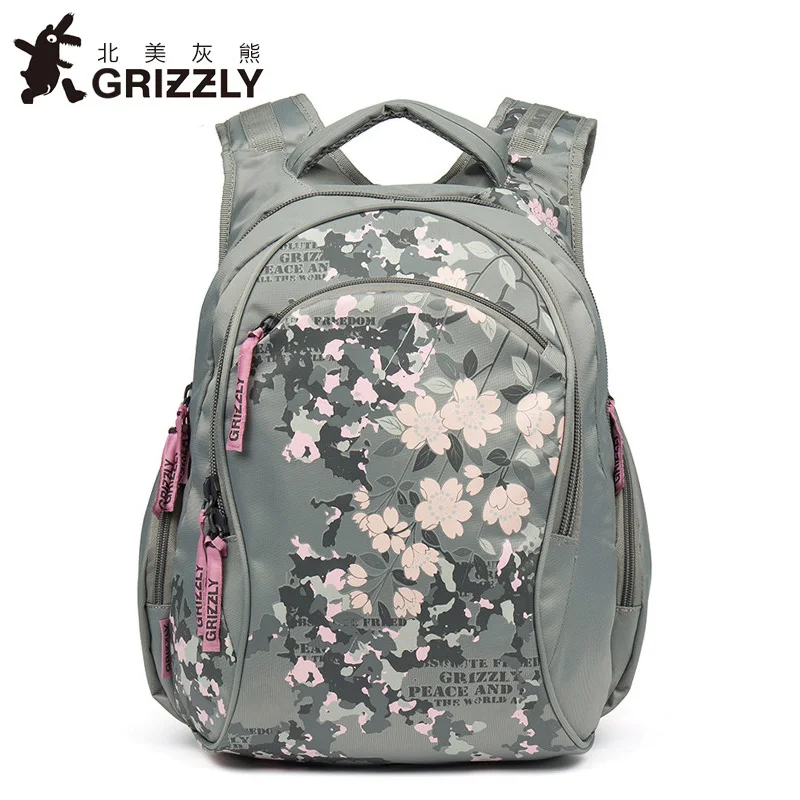 

GRIZZLY New Women Backpack for Teenager Girls Fashion Mochila Casual Waterproof Printing School Bags Large Capacity Travel Bags