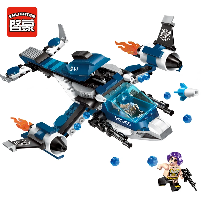 

Enlighten Building Block City Police Secret Arrest 2 Figures 275pcs MOC Educational Bricks-Without Original Box