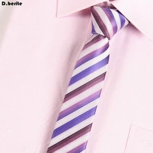 Мужской Белый Фиолетовый Полосатый Галстук Классический Жених тонкий узкий галстук деловой ГАЛСТУК унисекс узкий галстук для свадебной вечеринки SK263