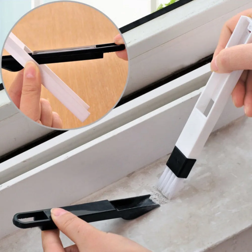 

2IN1 Window Door Keyboard Cleaning Brush Hand Corner Dust Dirt Household Cleaning Multi-function Brushes 2 Colors