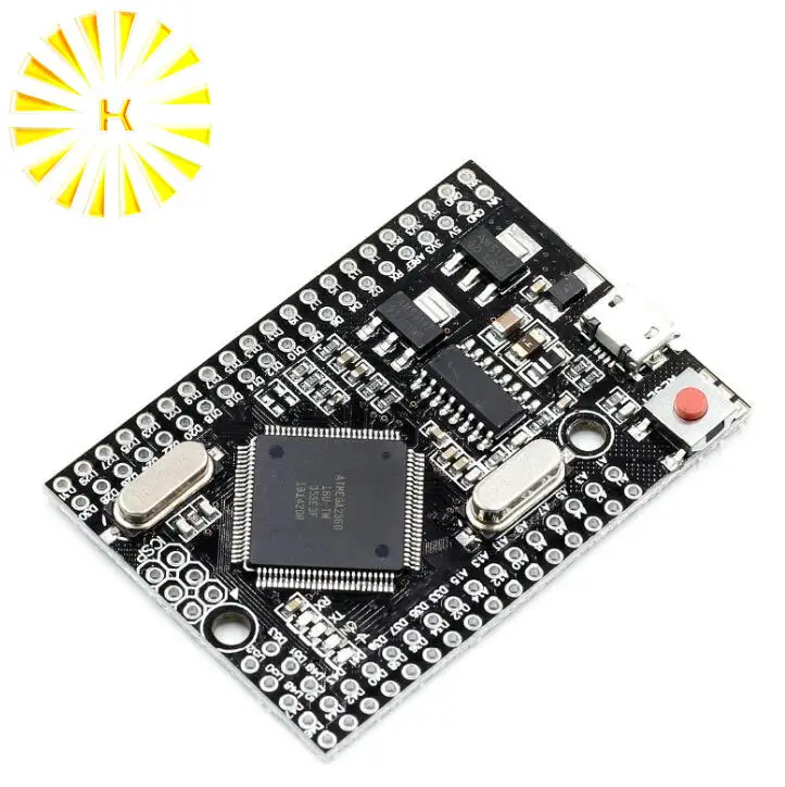 

Mega 2560 PRO (Embed) CH340G/ATmega2560-16AU, with male pinheaders. Compatible for Mega 2560 Connector