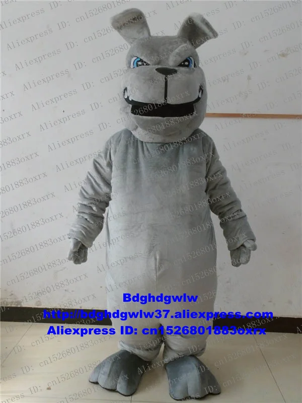 Grey Bulldog Dog Pitbull Bull Pit Terrier Pug Mascot Costume Adult Character Talk Of The Town Drum Up Business zx2336 | Тематическая
