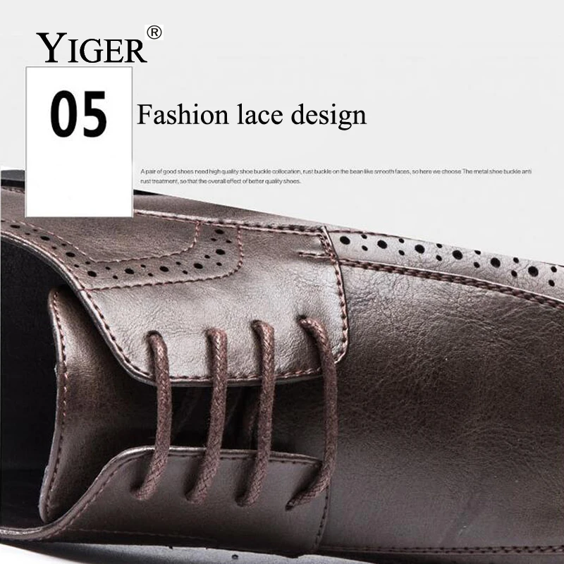 Новинка мужские классические туфли YIGER свадебные кожаные деловые удобная одежда