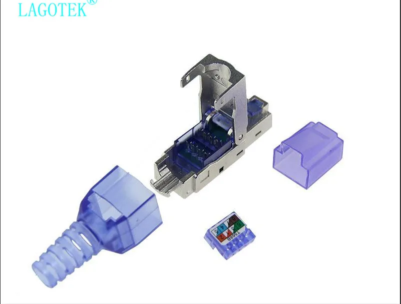Ethernet Network Plug 10pcs Tool-Free Shielded RJ45 Cat 7/Cat6A