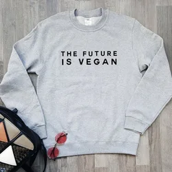 Sugarbaby New Arrival The Future Is Vegan Sweatshirt Women Causal Birthday Gift for Vegan Swag Cool Sweatshirts Vegetarian tops Sugarbaby New Arrival The Future Is Vegan Sweatshirt Women Causal Birthday Gift for Vegan Swag Cool Sweatshirts Vegetarian tops