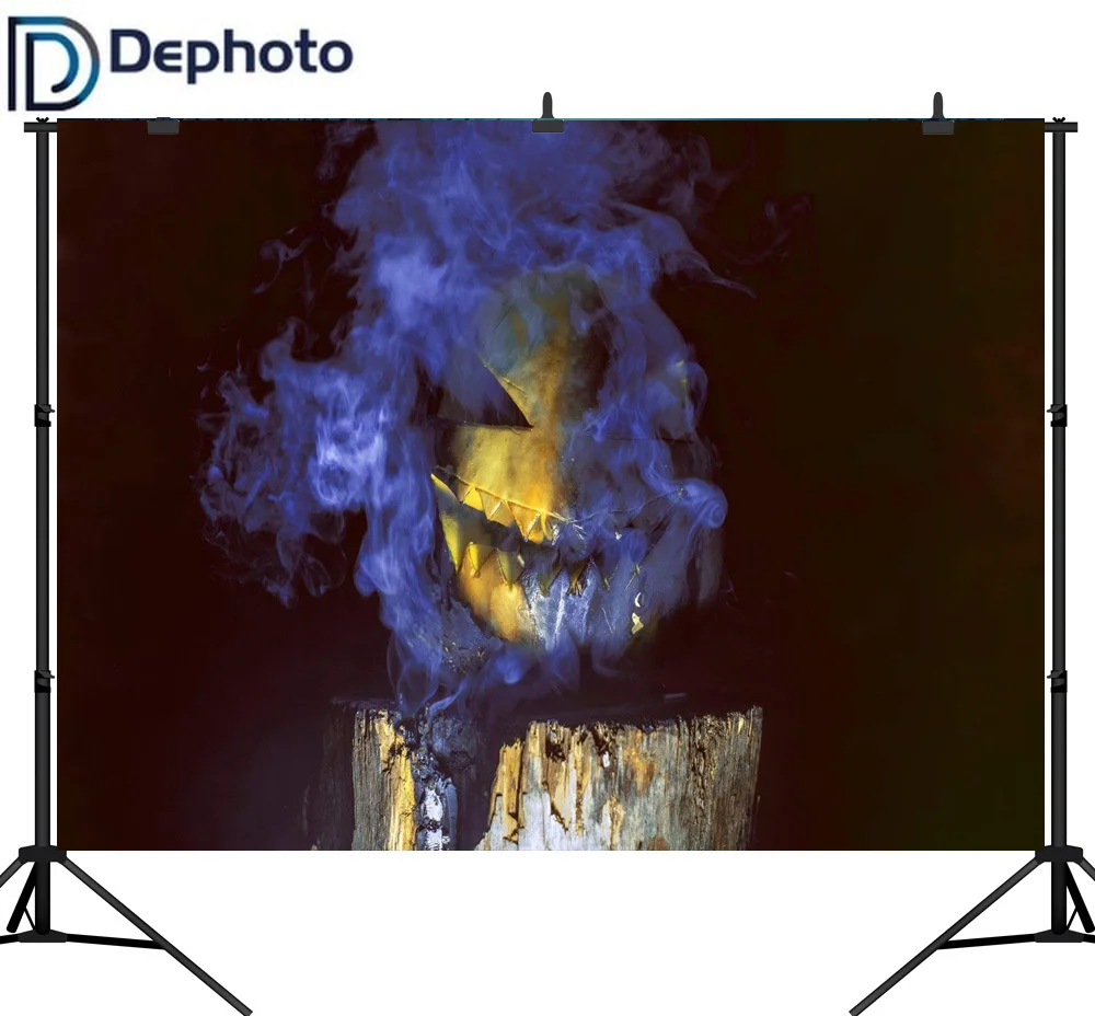 Dephoto бесшовный фон для фотосъемки дерево пень смог Тыква Хэллоуин тематический