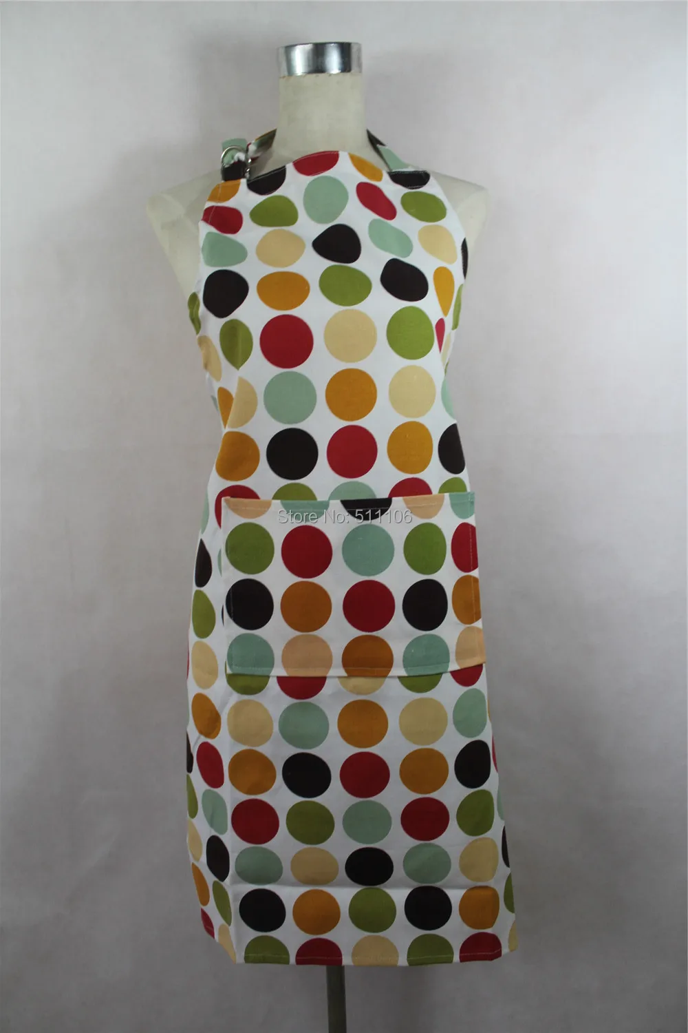 Fenglin Красочные Точки Напечатаны Фартук 100% Хлопка Кухонный | Дом и сад