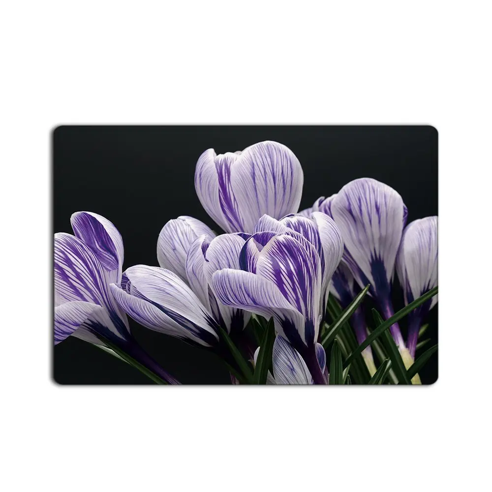 Fresh Yellow Purple Tulip Flower Doormat Entrance Mat Indoor
