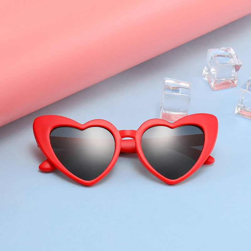 Солнцезащитные очки longkeader для маленьких девочек, TR90, черные, розовые, красные солнцезащитные очки в форме сердца для детей, поляризационные, гибкие, uv400