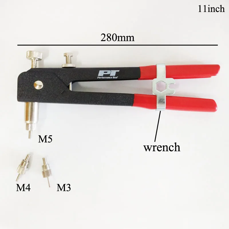 One-Handed Rivet Nut Gun 11" With M3 M4 M5