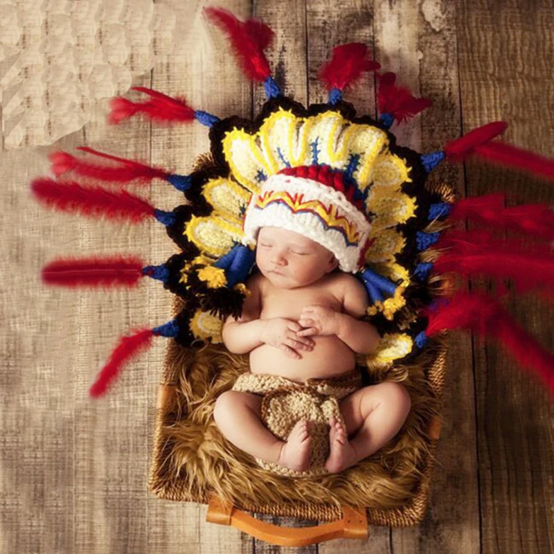 

New born Baby Boy Crochet Birthday Photo Shoot Outfits Newborn Cute Animal Photography Props Tiny Baby foto accessories Clothes