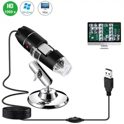 USB Цифровые микроскопы 500x/1000x8 светодио дный увеличивающий эндоскоп Камера с OTG адаптер и металлическая подставка, Совместимость Mac Windows