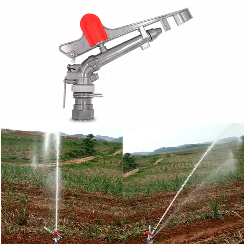 1" Irrigation Spray Gun Lawn Garden Farm Large-area Watering Sprinkler 35-40m 
