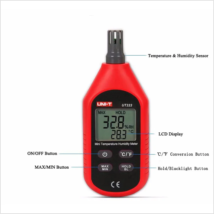 UNI T UT333 Mini LCD Digital Thermometer Hygrometers Air Temperature