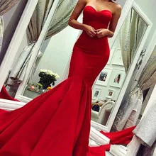 Элегантные красные длинные Сатиновые Вечерние платья Русалка, простые милые женские платья для особых случаев, платья для выпускного вечера