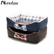 Nunubee мягкий приятный Лук Pet кровать диван плед хлопок Коврики теплые домашние животные Кошка Собака Кровати дом Одеяло Pet Питомник гнезда домашних животных размеры S, M, L
